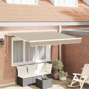 vidaXL Utfällbar markis Beige 250 x 200 cm tyg