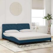 vidaXL Bed with Mattress Blue 180x200 cm Velvet