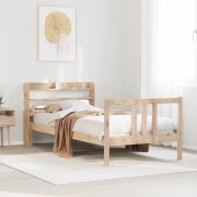 vidaXL Sängram med huvudgavel 75x190 cm massivt furu