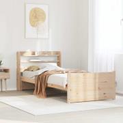 vidaXL Sängram med huvudgavel 75x190 cm massivt furu