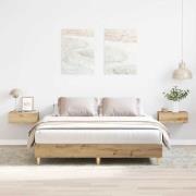 vidaXL Sängram utan madrass hantverksmässig ek 150x200 cm