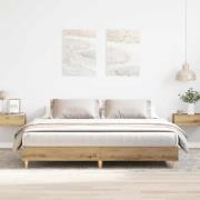 vidaXL Sängram utan madrass hantverksmässig ek 180x200cm