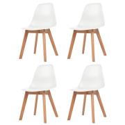 vidaXL Matstolar 4 st vit plast