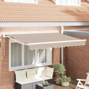 vidaXL Markisram Beige 350 x 200 cm Polyester med PU-beläggning
