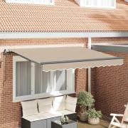 vidaXL Utfällbar markis Beige 350 x 200 cm tyg