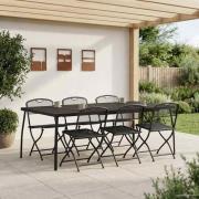 vidaXL Utemöbelset 7 pcs Antracit Järn och stål