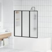 vidaXL Duschvägg Svart 120 x 2 x 117 cm Aluminium och PP