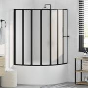 vidaXL Duschvägg Svart 168 x 140 cm Aluminium