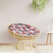 vidaXL Rund dyna rödrutig Ø 100 x11 cm oxfordtyg