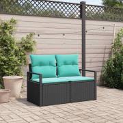 vidaXL Trädgårdsoffa med kudde 120 x 62 x 69 cm konstrotting