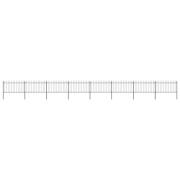 vidaXL Trädgårdsstaket med spjutspets stål 1426x100 cm svart