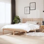 vidaXL Sängram massiv furu 135x190 cm