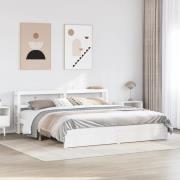 vidaXL Sängram med huvudgavel utan madrass vit 180x200 cm
