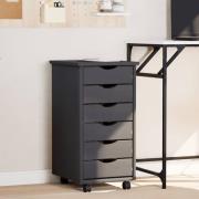 vidaXL Hurts med hjul MOSS grå massiv furu