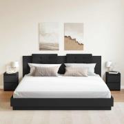 vidaXL Sängbord 2 st svart 30x30x40 cm konstruerat trä