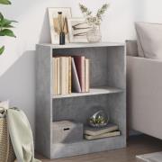 vidaXL Bokhylla betonggrå 60x24x76 cm konstruerat trä