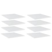 vidaXL Hyllplan 8 st vit högglans 40x50x1,5 cm konstruerat trä