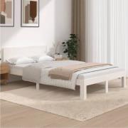 vidaXL Sängram vit massiv furu 120x200 cm