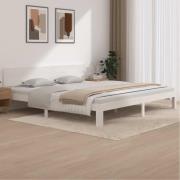 vidaXL Sängram vit massiv furu 200x200 cm