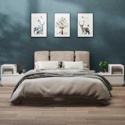 vidaXL Sängbord 2 st vit 60x34x51 cm massiv furu