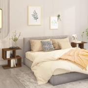 vidaXL Sängbord 2 st brun ek 50x30x51,5 cm konstruerat trä