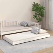 vidaXL Sängram utan madrass vit 90x190 cm massiv furu