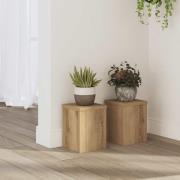 vidaXL Växtställ 2 st ek 15x15x20 cm konstruerat trä