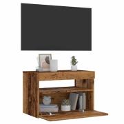 vidaXL TV-bänk med LED-lampor åldrat trä 60x35x40 cm konstruerat trä