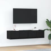 vidaXL TV-bänkar 2 st svart ek 60x31x25,5 cm konstruerat trä
