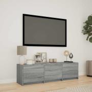 vidaXL TV-bänk med LED Grå Sonoma 140 x 34 x 40 cm Konstruerat trä