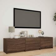 vidaXL TV-bänk med LED Brun ek 165 x 34 x 40 cm Konstruerat trä