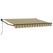 vidaXL Elektrisk Retraktabel Markis Grön och Gul 3,5 x 2 m