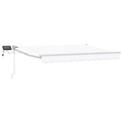 vidaXL Manuell utdragbar markis med LED-lampor Vit 2,5 x 2 m