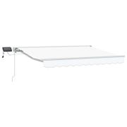 vidaXL Manuell markisram med LED-lampor Vit 2,5 x 2 m
