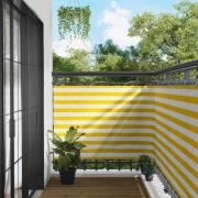 vidaXL Balkong Skärm Gul och Vit 110 x 600 cm Oxford Tyg