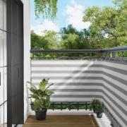 vidaXL Balkong Skärm Ljusgrå och vit. 90 x 300 cm PU-belagt oxford alu