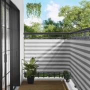 vidaXL Balkong Skärm Ljusgrå och vit. 110 x 500 cm Oxford Tyg