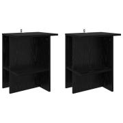 vidaXL Kaffeebord 2 pcs Svart ek 40 x 30 x 49 cm Konstruerat trä