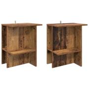 vidaXL Kaffeebord 2 pcs Gammalt trä 40 x 30 x 49 cm Konstruerat trä