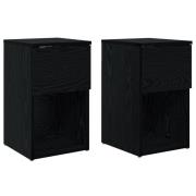 vidaXL Sängskåp 2 pcs Svart ek 29 x 31,5 x 49 cm Konstruerat trä