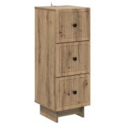 vidaXL Lådans skåp Artisan-ek 33 x 34,5 x 90 cm Konstruerat trä