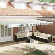 vidaXL Markisvalance Grön och Vit 580 x 20 cm Kanvas