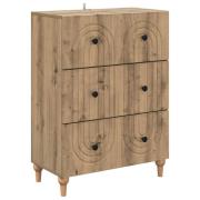 vidaXL Lådans skåp Artisan-ek 66 x 34,5 x 90 cm Konstruerat trä