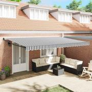 vidaXL Markis infällbar antracit och vit 5x3 m tyg&aluminium