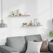 vidaXL Vägghyllor 2 st vit och sonoma-ek 60x9x3 cm