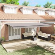 vidaXL Markis tyg med Ljusgrå 600 × 300 cm Polyester