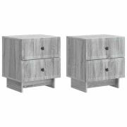 vidaXL Nattduksbord med låda 2 pcs Grå sonoma-ek 43 x 34,5 x 47,5 cm