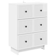 vidaXL Lådans skåp Vit högglans 66 x 34,5 x 90 cm Konstruerat trä