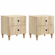 vidaXL Nattduksbord 2 pcs Sonoma-ek 43 x 34,5 x 48 cm Konstruerat trä