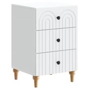vidaXL Nattduksbord med låda Vit 43x 41 x 66,5 cm Konstruerat trä